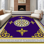 Ornate Gold Floral Medallion Rug