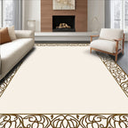 Elegant Floral Scroll Border Design Rug