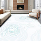 Blended Swirls Light Blue Art Rug