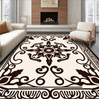Dark Floral Vine Ornate Pattern Rug