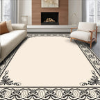 Ornate Floral Border Pattern Rug