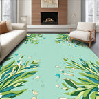Whimsical Floral Leaf Pattern Rug