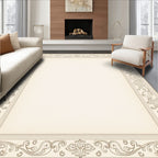 Elegant Scrollwork Decorative Border Design Rug