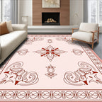 Elegant Floral Swirls Patterned Rug