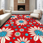 Retro Floral Daisy Pattern Rug