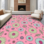 Retro Floral Pattern Decorative Rug