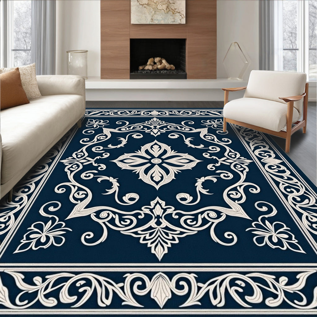 Classic Floral Border Medallion Rug