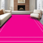 Vibrant Pink Geometric Border Rug