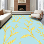 Textured Golden Twig Pattern Rug
