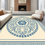 Circular Ink Mandala Pattern Rug