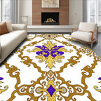 Regal Gold Purple Damask Style Rug