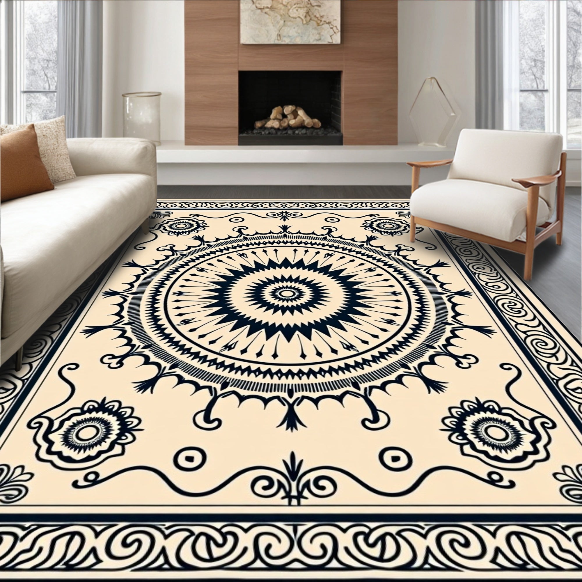 Mandala Style Ornate Classic Rug