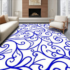 Ornate Blue Swirl Pattern Rug