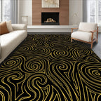 Gold Swirls Abstract Pattern Rug