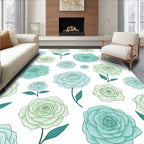 Soft Rose Floral Pattern Rug