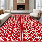 Red Diamond Chain Traditional Design Rug