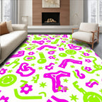 Bright Abstract Shapes Pattern Rug