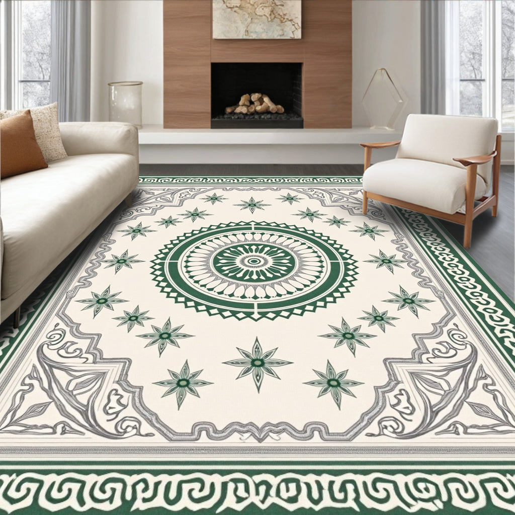 Emerald Jewel Medallion Pattern Rug