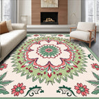 Floral Medallion Mandala Garden Rug