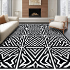 Bold Geometric Maze Pattern Rug