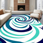 Oceanic Swirls Abstract Pattern Rug