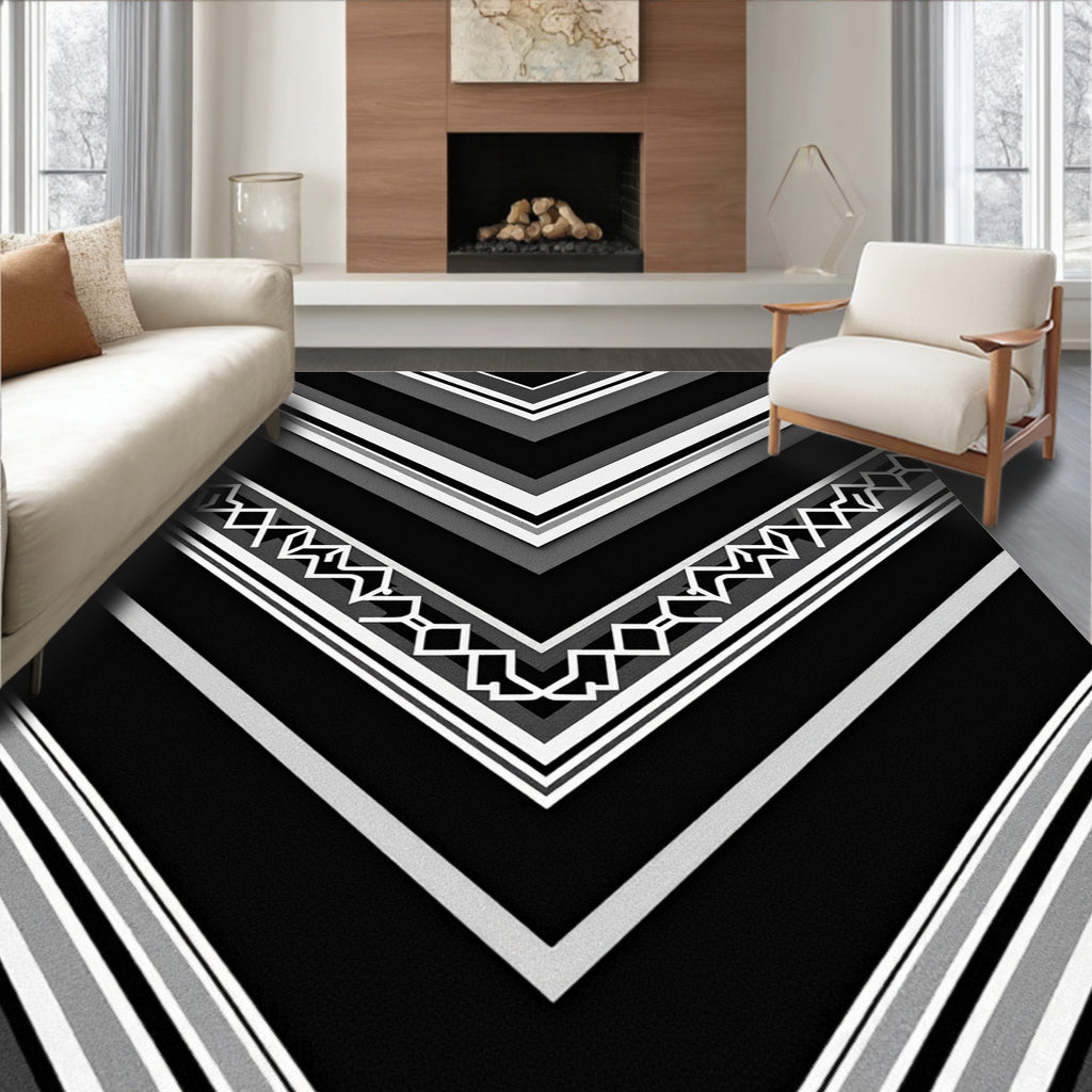 Bold Chevron Geometric Pattern Rug