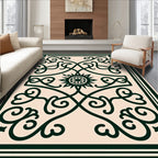 Elegant Scrollwork And Starburst Pattern Rug