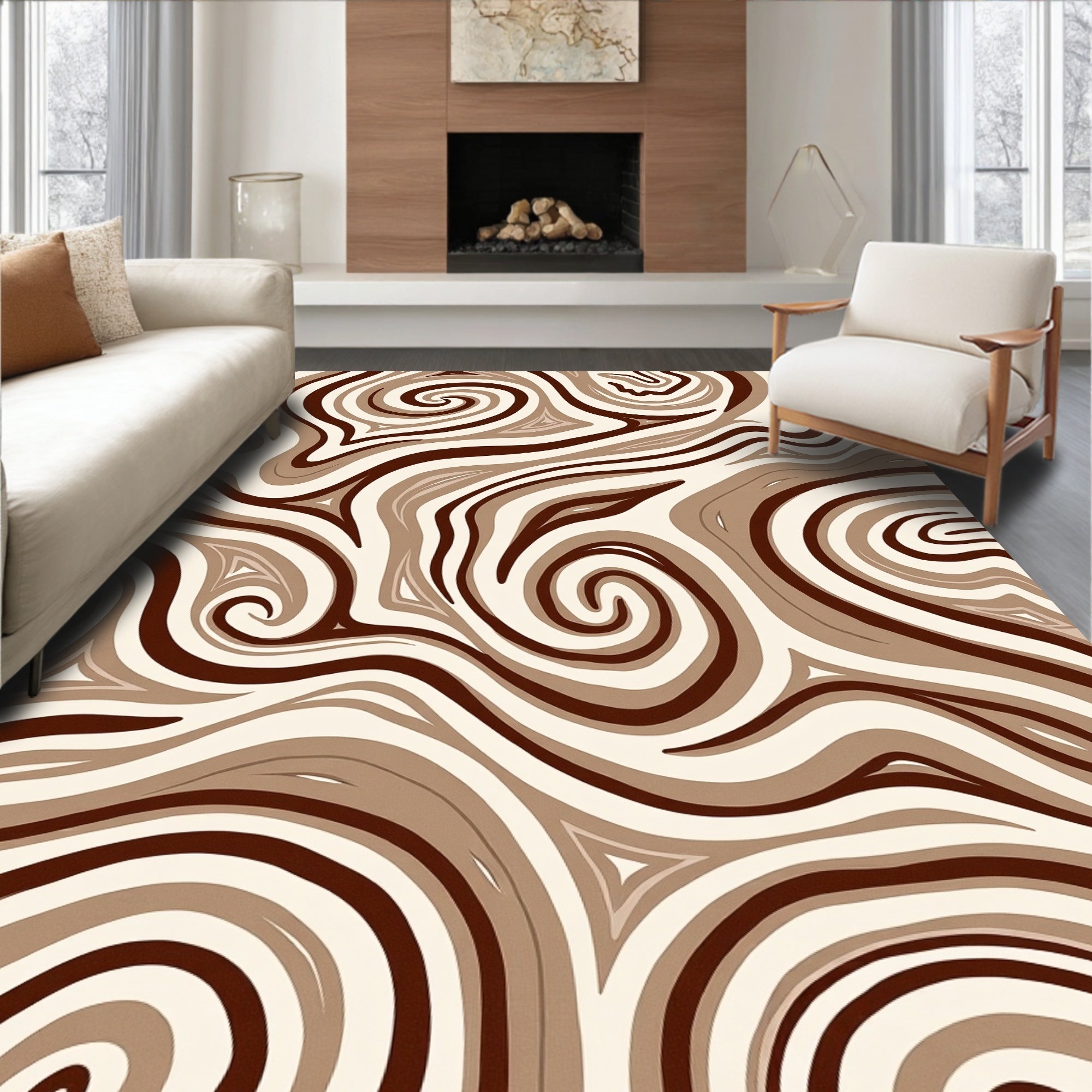Mottled Swirl Earth Tones Rug