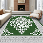 Ornate Floral Damask Accent Pattern Rug