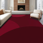 Crimson Deep Layered Curve Design Rug