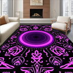 Ornate Pink Purple Mandala Pattern Rug
