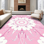 Pink Floral Mandala Inspired Pattern Rug