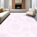 Light Pink Swirl and Floral Design Rug