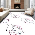 Abstract Floral Geometric Pattern Rug