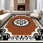 Vintage Framed Floral Medallion Rug