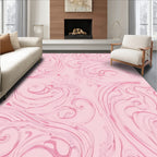 Art Nouveau Pink Swirl Pattern Rug