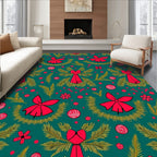 Christmas Evergreen Bow Collection Rug