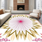 Radial Starburst Pattern with Whimsical Corners Rug