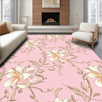 Pink Floral Vine Delicate Pattern Rug