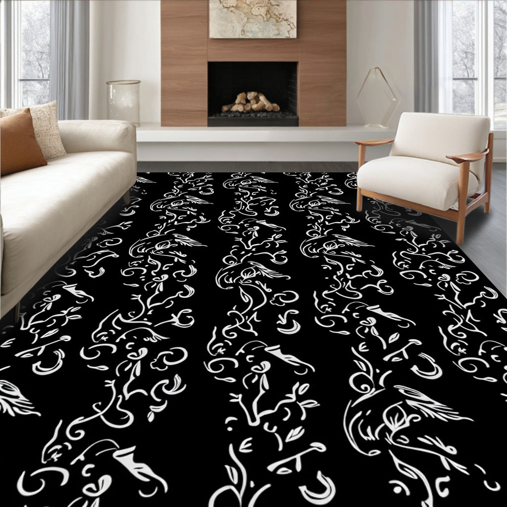 Birds And Vines Whimsical Design Rug