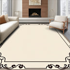 Ornate Black Filigree Corner Design Rug