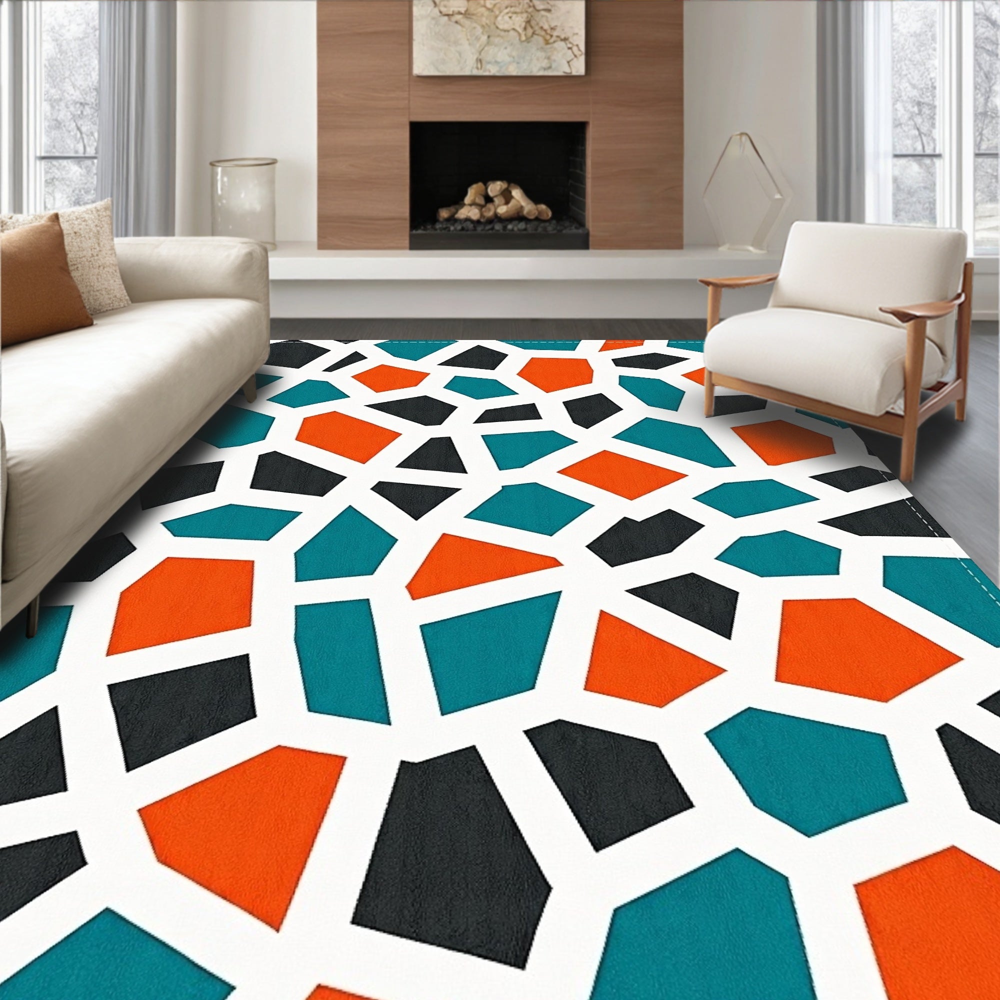 Abstract Geometric Pattern Rug