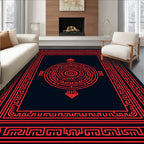 Geometric Sun Symbol Pattern Rug