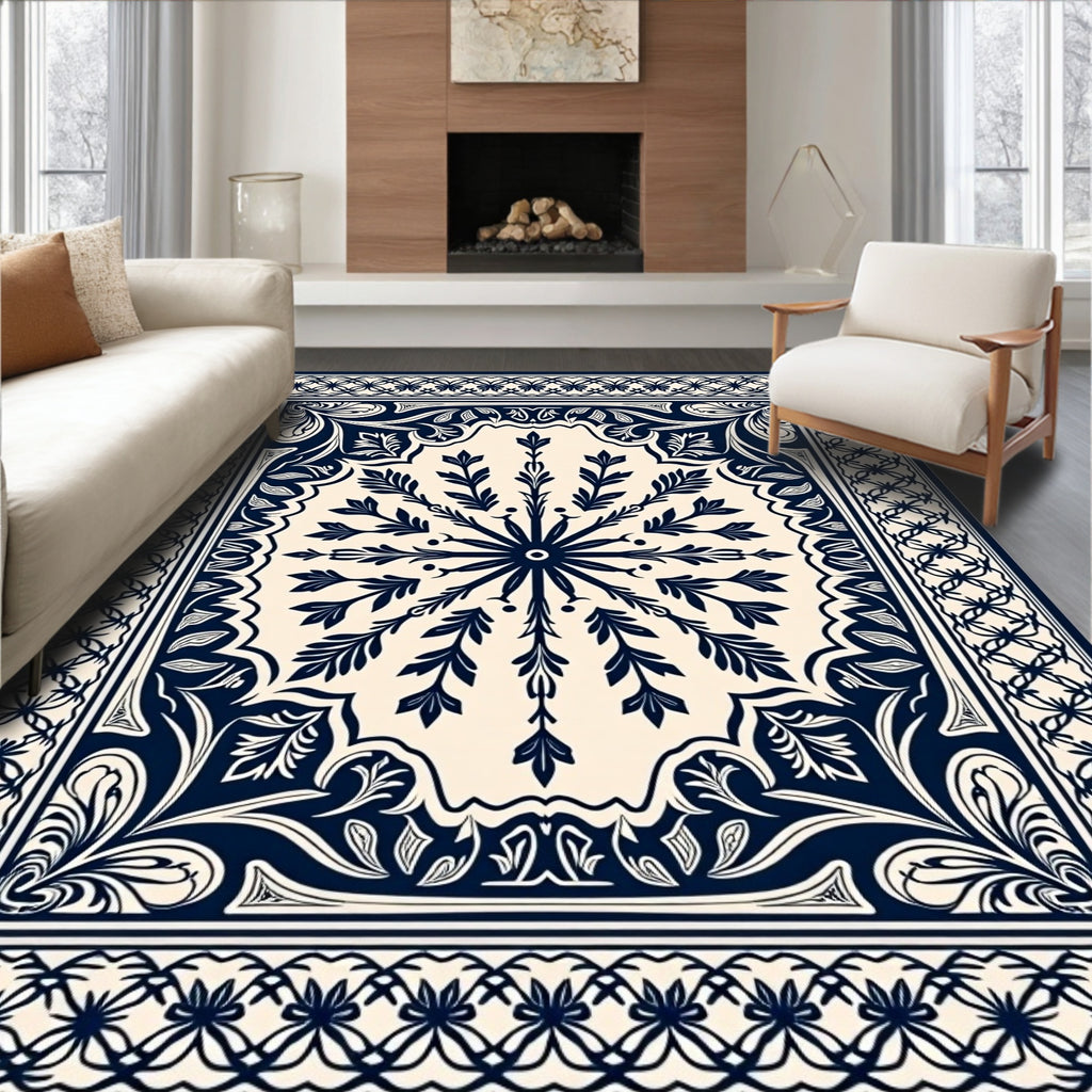 Ornate Floral Scrollwork Medallion Rug