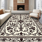 Ornate Floral Scrollwork Design Rug
