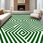 Modern Green Geometric Design Rug