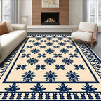 Classic Floral Border Pattern Rug