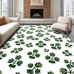 Green Leaf Pattern Casual Design Rug