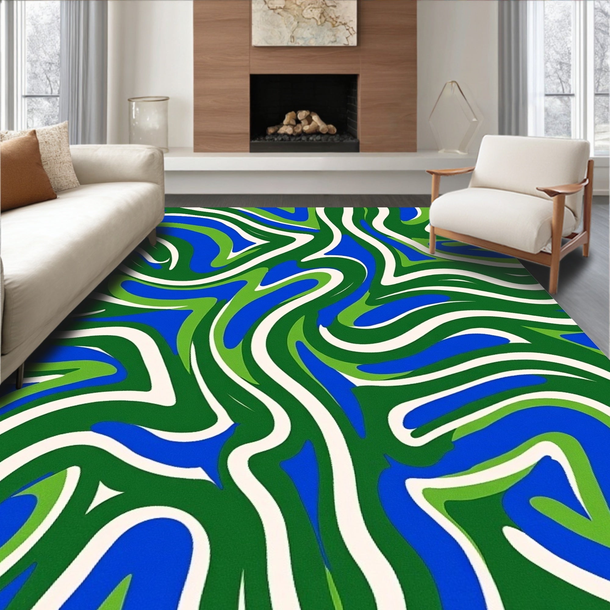 Groovy Swirl Pattern Rug