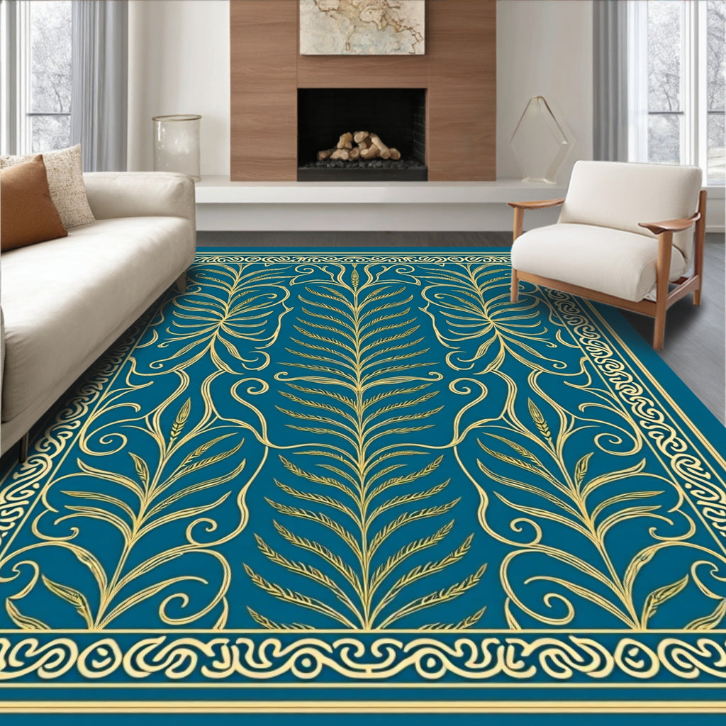 Vintage Foliage Scroll Pattern Rug